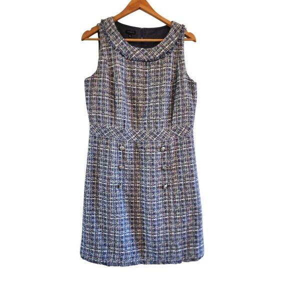 Talbots Americana Tweed blue shift dress size 8 - Picture 2 of 11